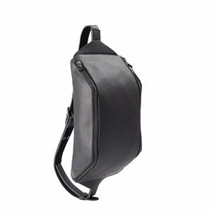 Sleek Black Leather Men's Sling Bag